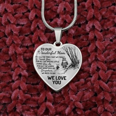 OUR Wonderful Mom Heart Necklace - Love You This Much